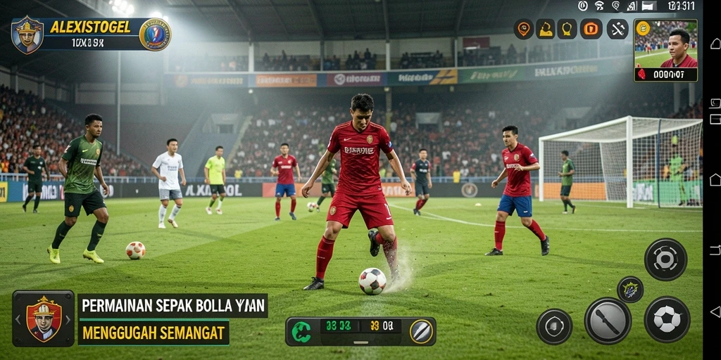 Gameplay menarik dalam ALEXISTOGEL dengan aksi sepak bola yang mendebarkan.