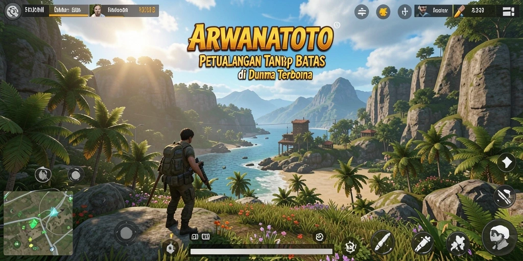 Tampilan menarik dari gameplay ARWANATOTO dalam dunia terbuka.