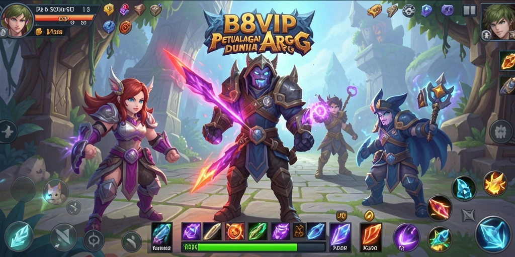 Screenshot menunjukkan aksi seru dari gameplay ARPG B8VIP.
