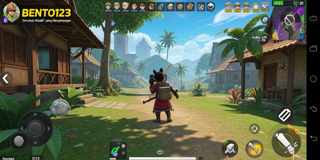 Screenshot gameplay BENTO123 menampilkan suasana interaktif yang penuh warna.