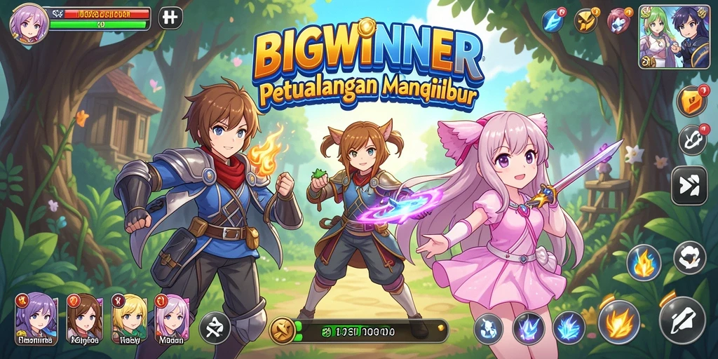 Tampilan menarik dari gameplay BIGWINNER yang penuh warna.