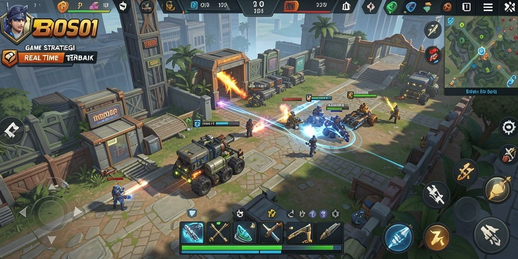 Tangkapan layar menunjukkan keseruan gameplay strategi di BOS01.