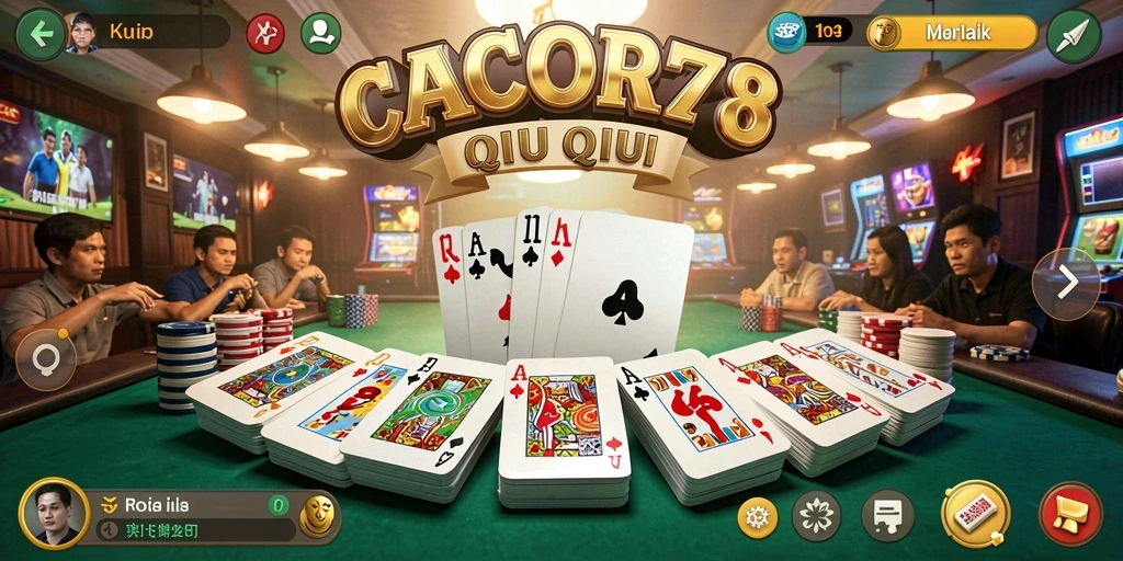 Tangkapan layar menunjukkan aksi seru bermain QiuQiu di CACOR78.