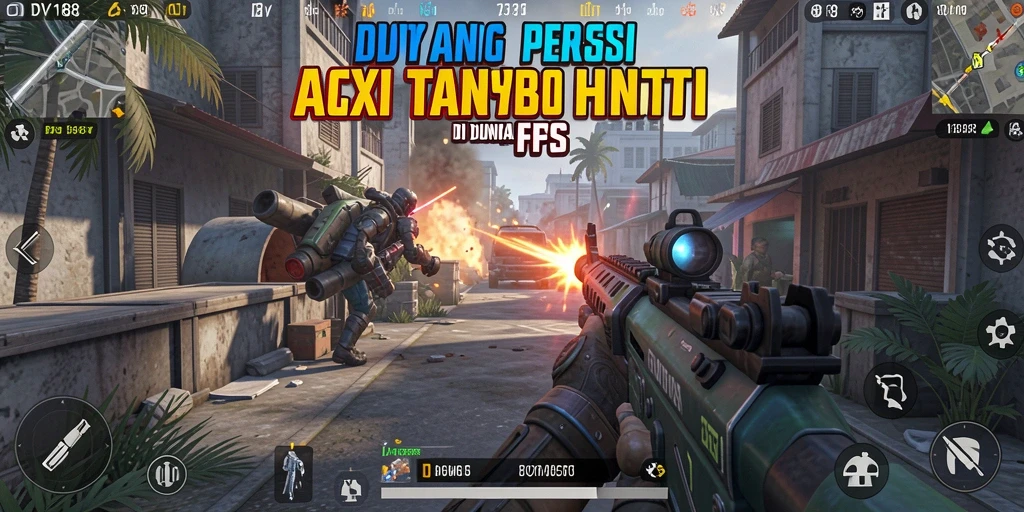 Screenshot gameplay DV188 menampilkan aksi tembak-menembak yang mendebarkan.