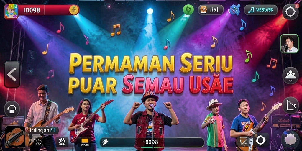 Tampilan menarik dari gameplay ID098 yang penuh dengan musik dan tantangan.