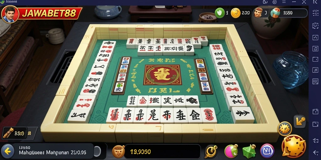 Tampilan gameplay JAWABET88 yang seru dalam permainan Mahjong.