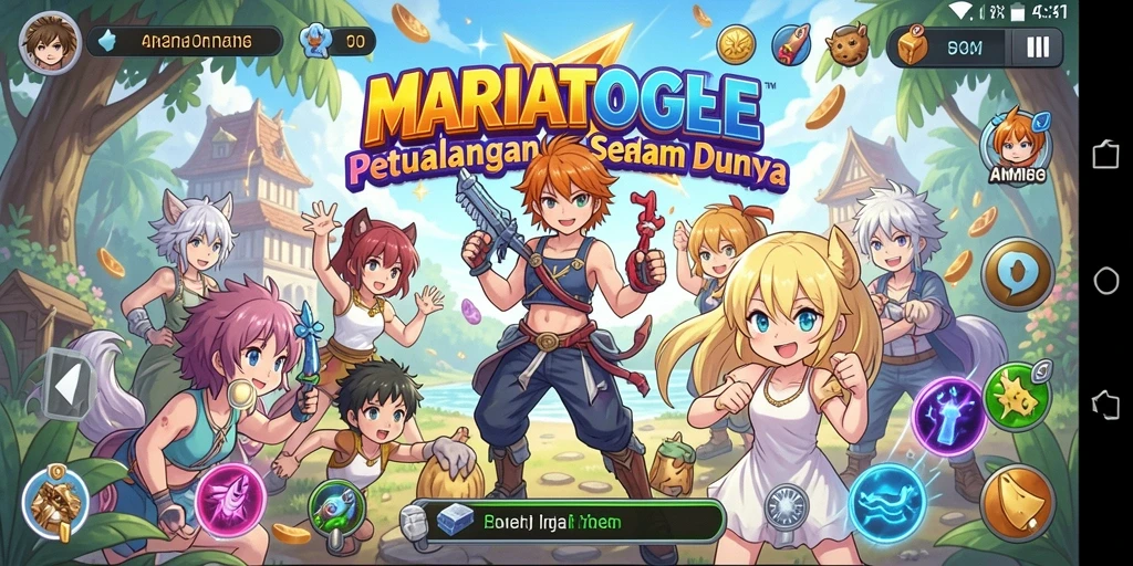 Gameplay seru MARIATOGEL dengan karakter anime yang menawan.