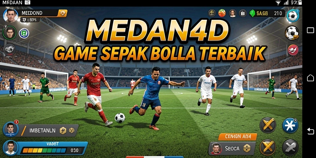Screenshot gameplay <strong>MEDAN4D</strong> yang menampilkan aksi seru pertandingan sepak bola.