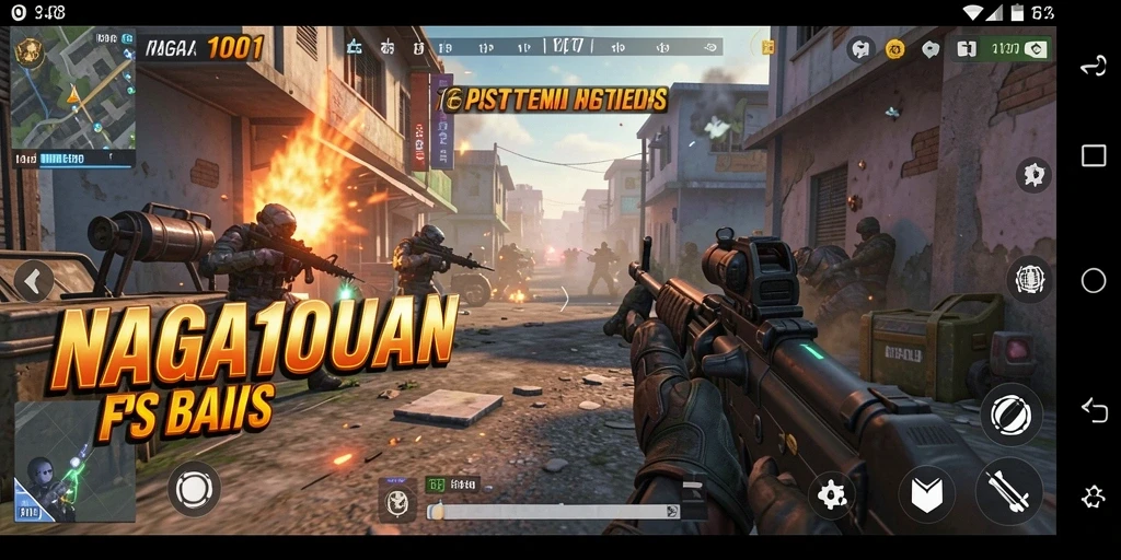 Tampilan seru gameplay pertempuran di NAGA1001.