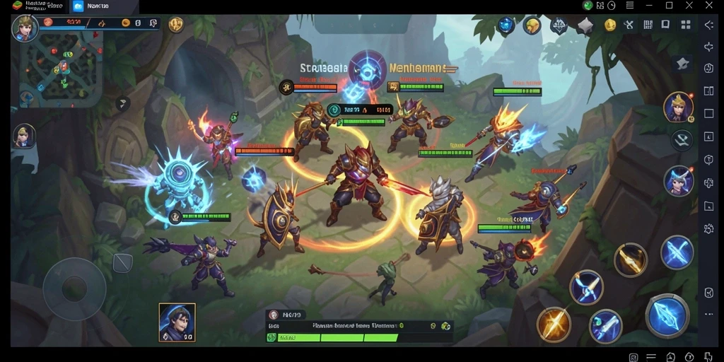 Tampilan gameplay seru NOX123 dalam aksi strategi.