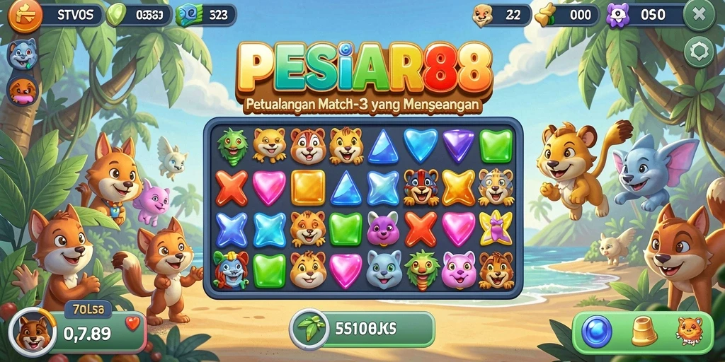 Tampilan gameplay PESIAR88 yang seru dan penuh warna.