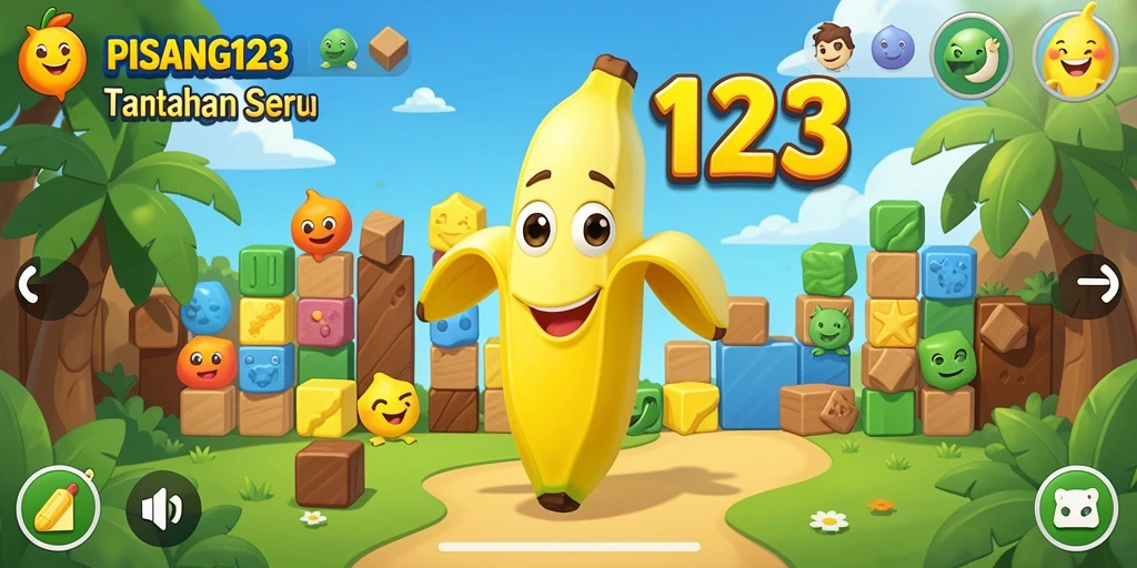 Tampilan gameplay seru PISANG123 saat memecahkan teka-teki.