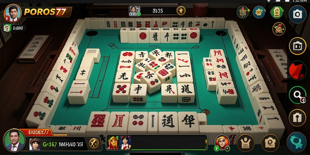 Screenshot utama POROS77 menampilkan gameplay Mahjong yang menantang dan menyenangkan.