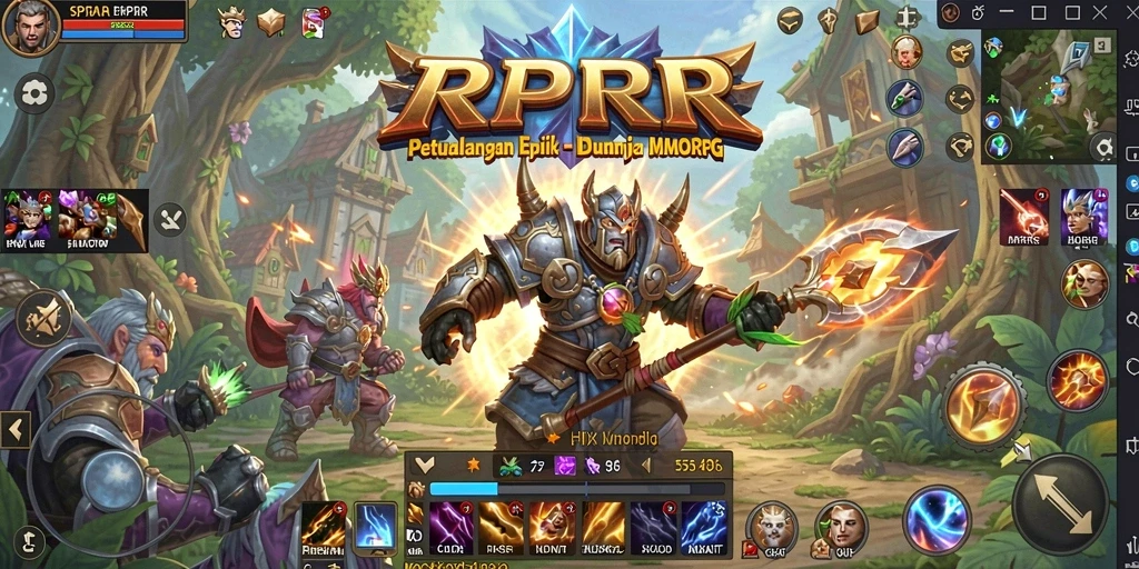 Screenshot utama RPRR menampilkan aksi gameplay MMORPG yang mendebarkan.