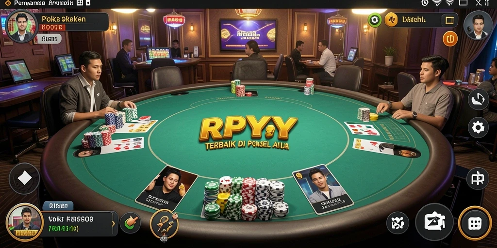 Screenshot gameplay RPYYY menampilkan suasana permainan Poker yang seru dan kompetitif.