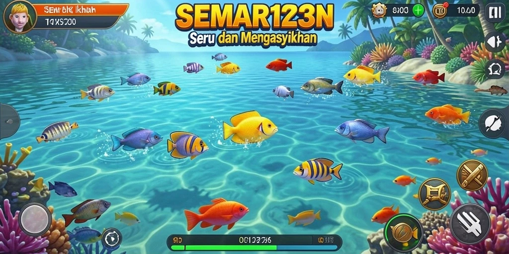 Screenshot gameplay SEMAR123 yang menampilkan aksi menembak ikan.