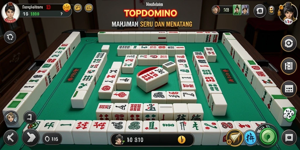 Screenshot utama dari gameplay Mahjong TOPDOMINO yang seru dan interaktif.