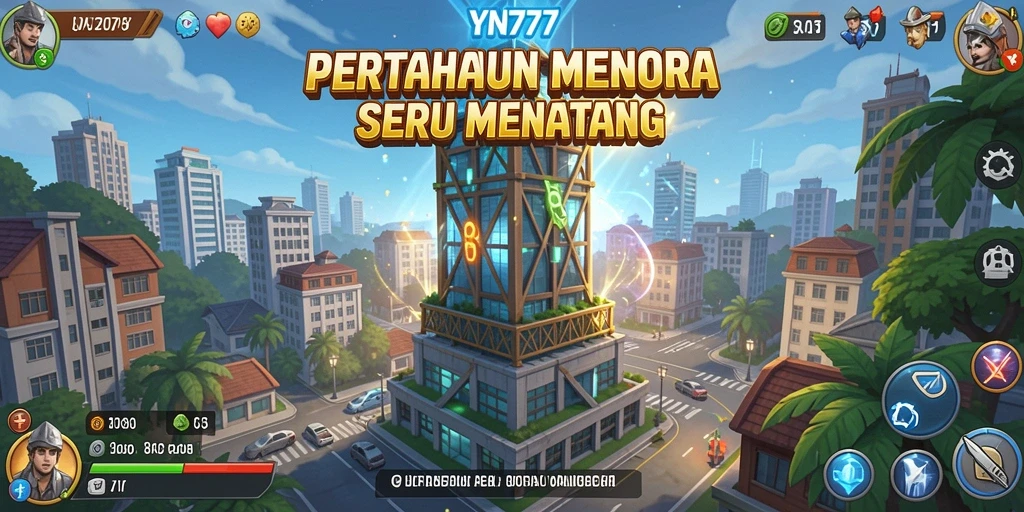 Gameplay seru di YN777 dengan berbagai strategi menara pertahanan.